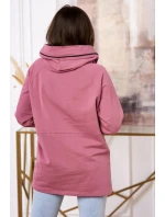 Tmavo ružová tunika na zips s kapucňou Oversize Tmavo ružová tunika na zips s kapucňou Oversize