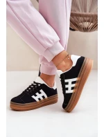 Sneakersy Damskie Na Platformie Czarne Syliyana