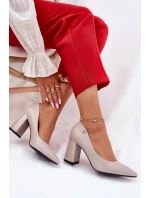 Eleganckie Czółenka Na Słupku Vinceza 62220 Szare