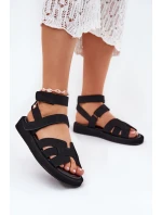 Sandały Damskie Z Rzepami Czarne Uvissa Sandały Damskie Z Rzepami Czarne Uvissa