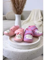 Dětské bačkory na suchý zip růžové Katline
