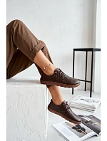 Kožené dámské polobotky Barefoot model 22074657 Čokoládové - Zazoo