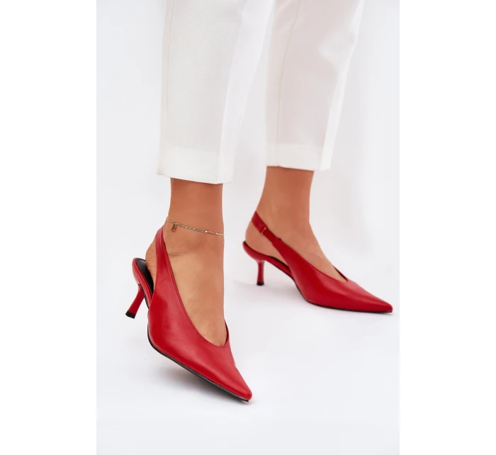 Dámské lodičky s otevřenou patou Červená model 21866300 - Givana
