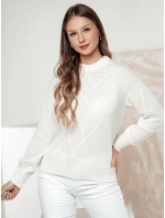Dámský oversize svetr ecru Dstreet model 21982728 - FashionStreet