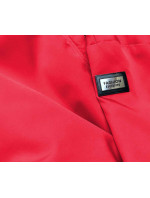 Tenká červená dámska bunda s ozdobnou lemovkou (B8141-4)
