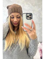 Fleecová čiapka Justyna K253 cappuccino Fleecová čiapka Justyna K253 cappuccino