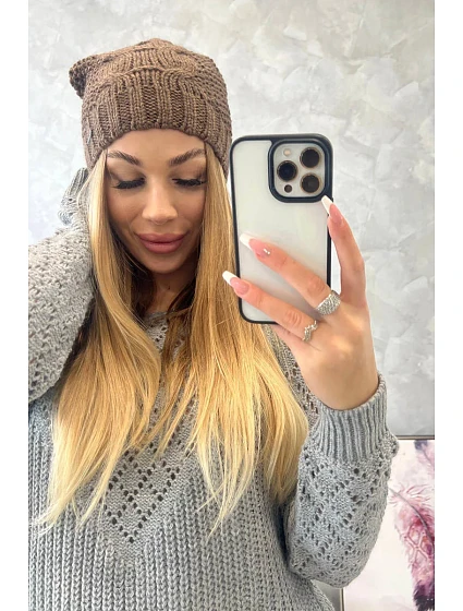 Fleecová čepice  cappuccino model 18750379 - K-Fashion