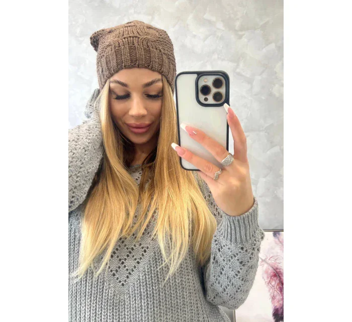 Fleecová čiapka Justyna K253 cappuccino Fleecová čiapka Justyna K253 cappuccino