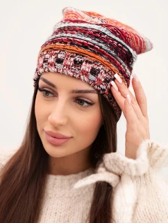 Čiapka s fleecom Krystyna K207 červená+čierna