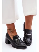 Wygodne Skórzane Czółenka Czarne Lemar Damira