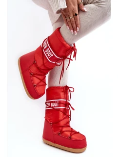 Damskie Wysokie Śniegowce Czerwone Venila