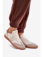Kožené Sportovní Boty Tenisky Dámské Panterka model 21686778 Béžové - CheBello