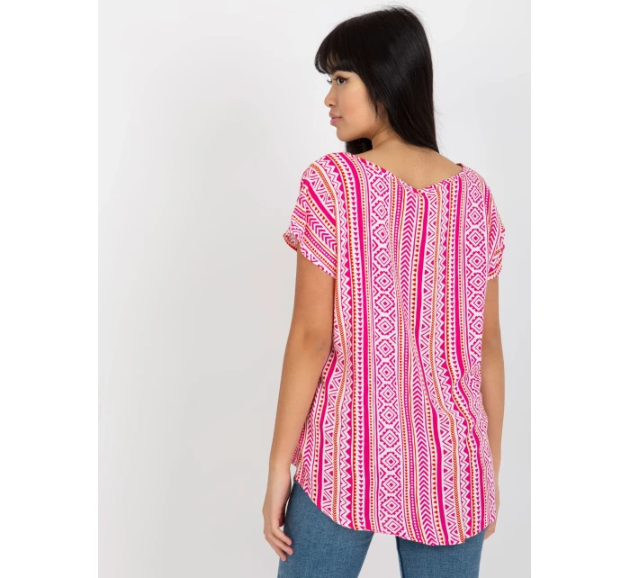 Dámska blúzka D73771R10978P biela a ružová - FPrice