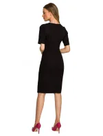 S317 Puzdrové šaty s dvojitým predným dielom - kráľovská modrá