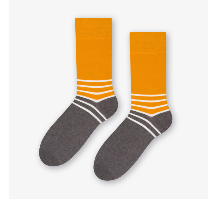 Dvojfarebné ponožky 078-172 Mustard - Viac