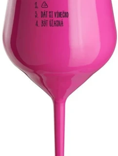 PLÁN DŇA - RISE - ružový nerozbitný pohár na víno 470 ml