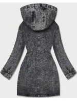 Černá dámská džínová bunda na knoflíky model 18209622 - Re-Dress