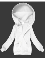 Biela dámska mikina na zips s kapucňou S'West (B-12#)