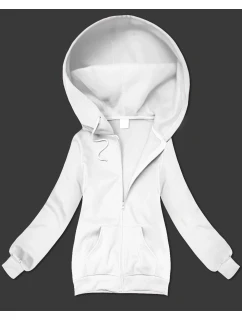 Biela dámska mikina na zips s kapucňou S'West (B-12#)