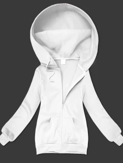 Biela dámska mikina na zips s kapucňou S'West (B-12#)