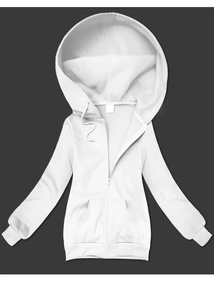 Biela dámska mikina na zips s kapucňou S'West (B-12#)