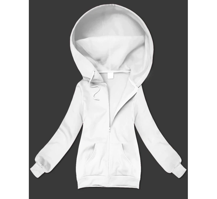 Biela dámska mikina na zips s kapucňou S'West (B-12#)