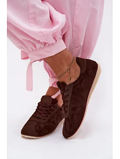 Dámské tenisky z eko semiše nízké čokoládové model 22122911 - Boto