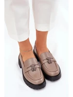 Dámske kožené mokasíny "Miś" Vinceza - béžové