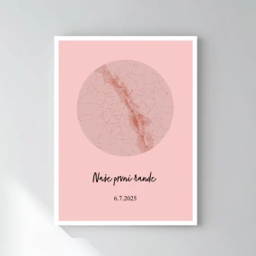 Personalizovaný plakát v rámu - 30x40 - hvězdná mapa