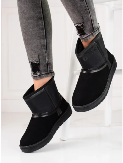 Originálne dámske čierne snežnice bez podpätku Originálne dámske čierne snežnice bez podpätku