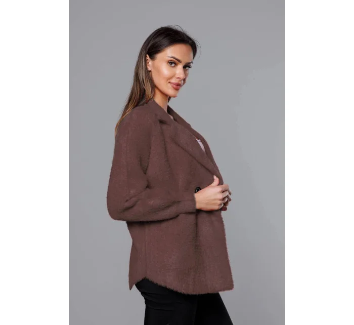 Krátky prehoz cez oblečenie typu alpaka v tmavo kakaovej farbe (CJ65)