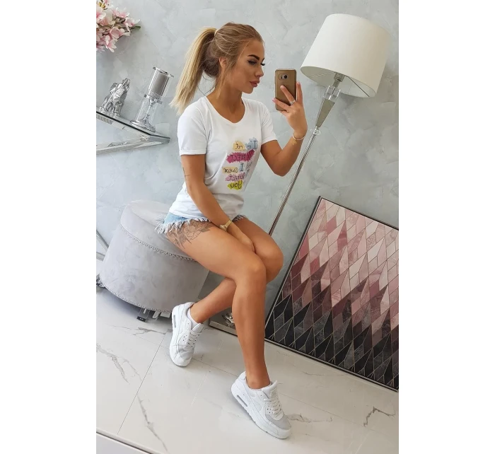 Blúzka s potlačou Perfektná biela