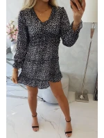 Šaty s ozdobnými volánky černé Šaty s ozdobnými volánky černé