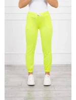 Bavlněné kalhoty žluté neonové