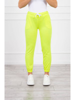 Bavlněné kalhoty žluté neonové
