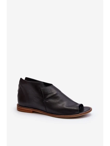 Dámské kožené sandály model 21648260 černé - Laura Messi