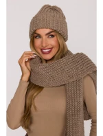 M895 Rebrovaná čiapka - béžová