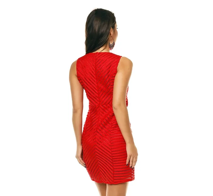 Dámske značkové šaty moderné AIKHA krátke červené - Červená - Aikha Dámske značkové šaty moderné AIKHA krátke červené - Červená - Aikha