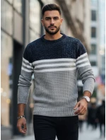 Pánský pruhovaný šedý svetr Dstreet model 21982378 - FashionStreet