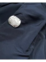 Tmavomodrá a biela obojstranná dámska zimná bunda (m-21508)