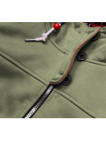 Dámska mikina v khaki farbe na zips (AMG-686)