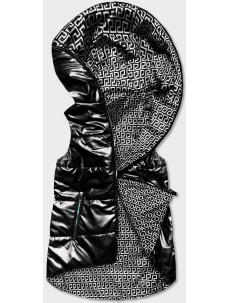 Čierna dámska rozšírená obojstranná vesta (B8005-1)
