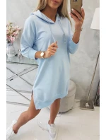 Šaty s kapucňou a dlhším chrbtom modré Šaty s kapucňou a dlhším chrbtom modré