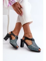 Dámské sandály na podpatku z ekokůže model 21658489 - Boto Dámské sandály na podpatku z ekokůže model 21658489 - Boto