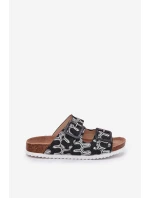 Klapki Damskie Z Klamrami I Brokatem S.Barski RB51-006 Czarne Klapki Damskie Z Klamrami I Brokatem S.Barski RB51-006 Czarne