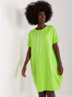 Svetlozelené základné šaty s krátkymi rukávmi