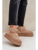 Dámske snežnice na platforme Ninala - tmavo béžové Dámske snežnice na platforme Ninala - tmavo béžové