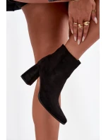 Dámske členkové čižmy na podpätku Inessa - čierne Dámske členkové čižmy na podpätku Inessa - čierne