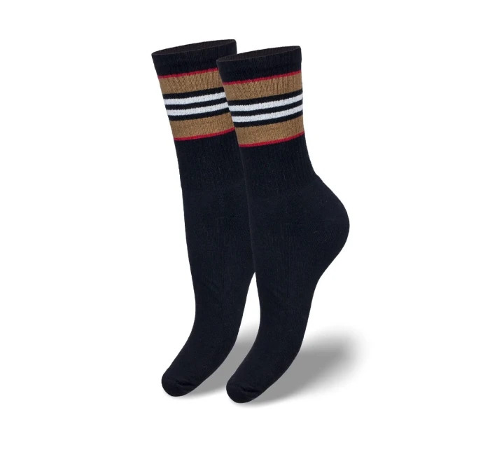 Milena ponožky 0071-006 Polovičné froté jedinečný pruhovaný lem 38-41 Milena ponožky 0071-006 Polovičné froté jedinečný pruhovaný lem 38-41