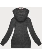 Dámská mikina v grafitové melanžové barvě s kapucí model 19664152 - 6&8 Fashion Dámská mikina v grafitové melanžové barvě s kapucí model 19664152 - 6&8 Fashion
